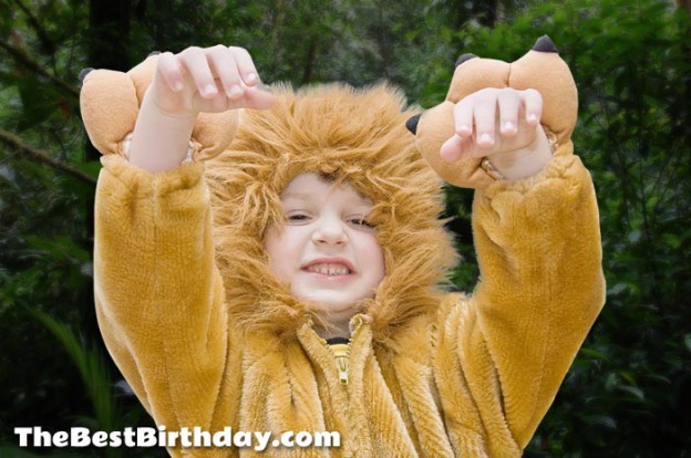 Boy dressed as Alex the lion from Madagascar