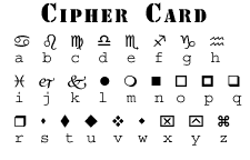 Secret Code Cipher Card