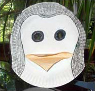 paper plate penguin mask