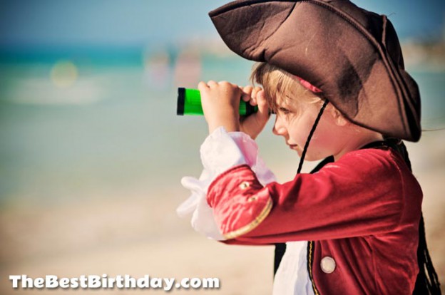 Child dressed as a pirate for a pirate party