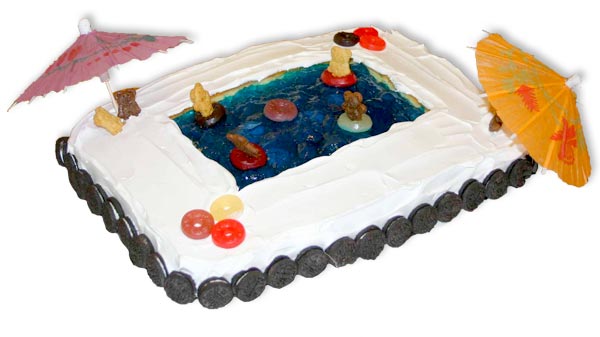 pool party birthday cake