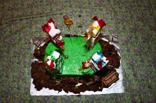Top view of Harry Potter Quidditch Cake