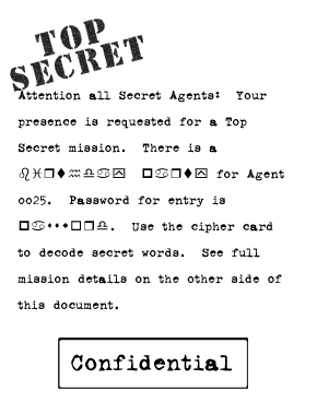 Secret agent invitation - front